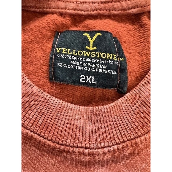 Yellowstone Dutton Ranch Montana Graphic Sweatshirt Crewneck 2XL Orange - Picture 3 of 6
